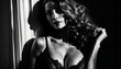 © ibreakstock - Black and white portrait of a woman in sexy lingerie, sensual sexy concept