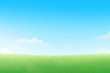 Wall Mural - green field and blue sky made by midjourney