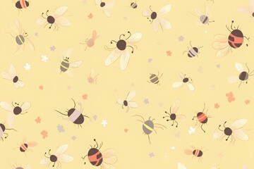 Wall Mural - seamless pattern with butterflies made by midjourney