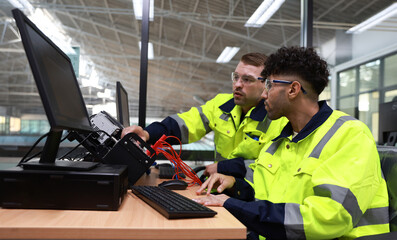 Technician and engineer in AI and Robotic training class, training AI Robot  the KIT equipment  and Artificial Intelligence of Things service robots in the manufacturing automation and robotics classr