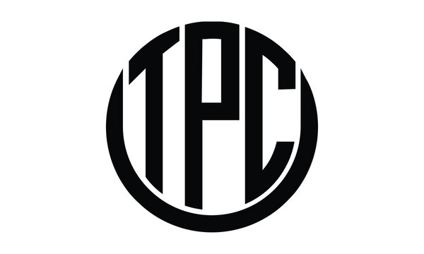 TPC shield in circle logo design vector template. lettermrk, wordmark, monogram symbol on white background.