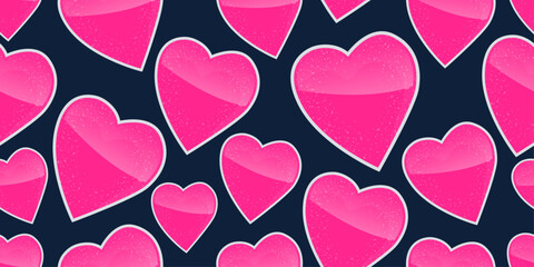 Poster - Background of beautiful hearts. For valentine's day, love theme. Vector wallpaper with hearts.