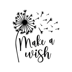 Make a wish, inspiration quotes lettering. Calligraphy graphic design sign element. Vector Hand written style Quote design letter element