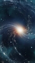 Wall Mural - An animated push towards a swirling glowing star in the distance.