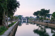 The beauty of the Big River in the Old City of Jakarta, which is similar to the Cheonggyecheon River in Seoul, Kali Besar Old Town was transformed into a more modern one with a floating pier