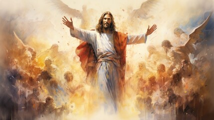 Canvas Print - Jesus with his raised arms