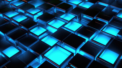 Poster - Abstract Wallpaper Background in Colorful Squares extreme closeup. Generative AI