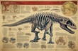 Detailed Anatomy Infographic of Dinosaur extreme closeup. Generative AI