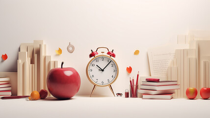 Fototapete - background back to school bright modern 3d.