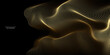 © korkeng - Vector wavy lines pattern smooth curve flowing dynamic gold gradient light isolated on black background for concept of luxury, technology, digital, communication, science, music.