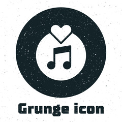 Sticker - Grunge Vinyl disk icon isolated on white background. Monochrome vintage drawing. Vector