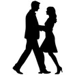 © DLC Studio - vector illustration of a silhouette of a loving couple