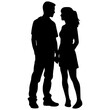 © DLC Studio - vector illustration of a silhouette of a loving couple