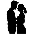 © DLC Studio - vector illustration of a silhouette of a loving couple
