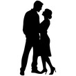 © DLC Studio - vector illustration of a silhouette of a loving couple