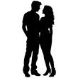 © DLC Studio - vector illustration of a silhouette of a loving couple