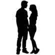© DLC Studio - vector illustration of a silhouette of a loving couple