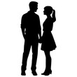 © DLC Studio - vector illustration of a silhouette of a loving couple
