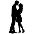 © DLC Studio - vector illustration of a silhouette of a loving couple