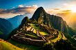 High angle view of Machu Picchu historical place in Peru