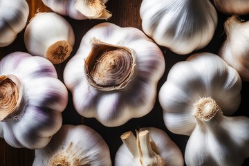 Sticker - close up of garlic on market