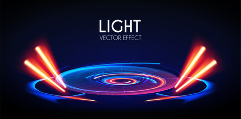 Wall Mural - Show light. Colorful spotlights with fay. Transparent light effect.