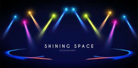 Wall Mural - show light. colorful spotlights with fay. transparent light effect.