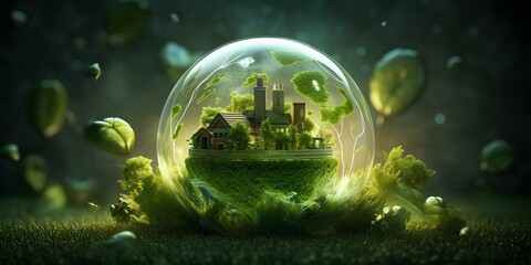 The concept of green renewable energy, eco-friendly energy sources.