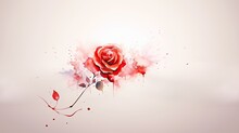 Red Rose In Abstract Background