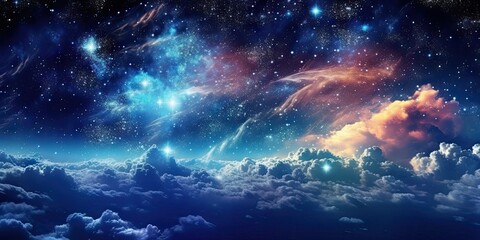 Wall Mural - cosmic dreams. nighttime wonders of galaxy. astral symphony. nebulae and stars. celestial harmony. n