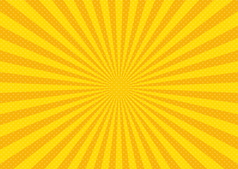 Wall Mural - 黄色とオレンジのサンバースト　集中線　ベクター　背景　バナー　sunburst vector. illustration of radiant background. sun ray vector b