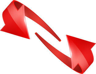 Poster - Red 3D glossy curve arrows