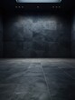Modern empty room with elegant dark stone wall. 