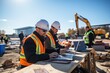 © Attasit - Smart teem of engineers working on a laptop on a construction site