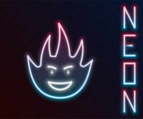 Wall Mural - Glowing neon line Fire flame icon isolated on black background. Colorful outline concept. Vector