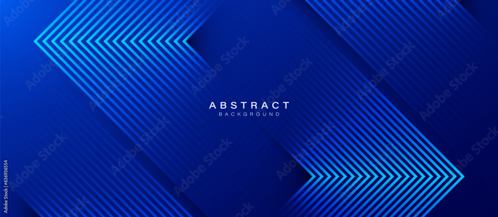 Blue abstract background with glowing triangle geometric lines. Modern ...