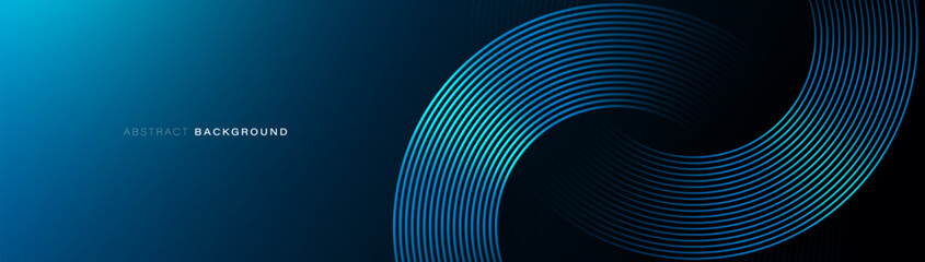 abstract background with double glowing circle geometric lines connection. modern shiny blue and pur