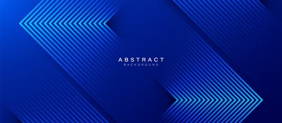 Wall Mural - Blue abstract background with glowing triangle geometric lines. Modern shiny blue lines pattern. Futuristic technology concept. Vector illustration