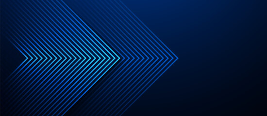Leinwandbilder - Dark blue abstract background with glowing triangle geometric lines. Modern shiny blue lines pattern. Futuristic technology concept. Vector illustration