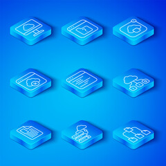 Poster - set line file document, software, network cloud connection, cloud technology data transfer, failed a
