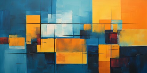 Wall Mural - A modern oil painting, a picturesque colorful abstraction with the textures of paint applied with a brush.