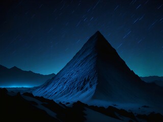 Wall Mural - mountains scape, deep cosmos sky. ai generated illustration