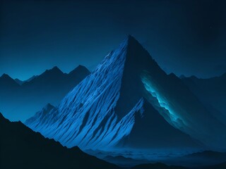 Wall Mural - mountains scape, deep cosmos sky. ai generated illustration