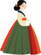 korean girl in traditional hanbok dress