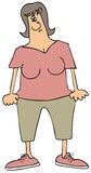 Fototapeta  - Angry woman in capri pants