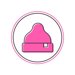 Sticker - Filled outline Beanie hat icon isolated on white background. Vector