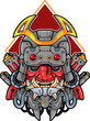 cybernetic demon Oni, illustration design