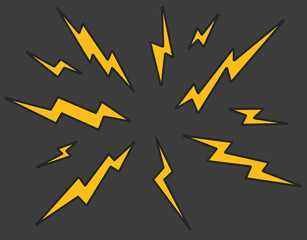 Lightning bold abstract thunder banner concept. Vector flat graphic design illustration