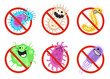 Germ virus antibacterial anti bacteria bacterial control concept. Vector flat graphic design illustration
