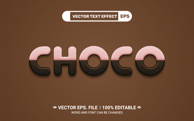 Aufkleber - Chocolate 3d editable vector text style effect